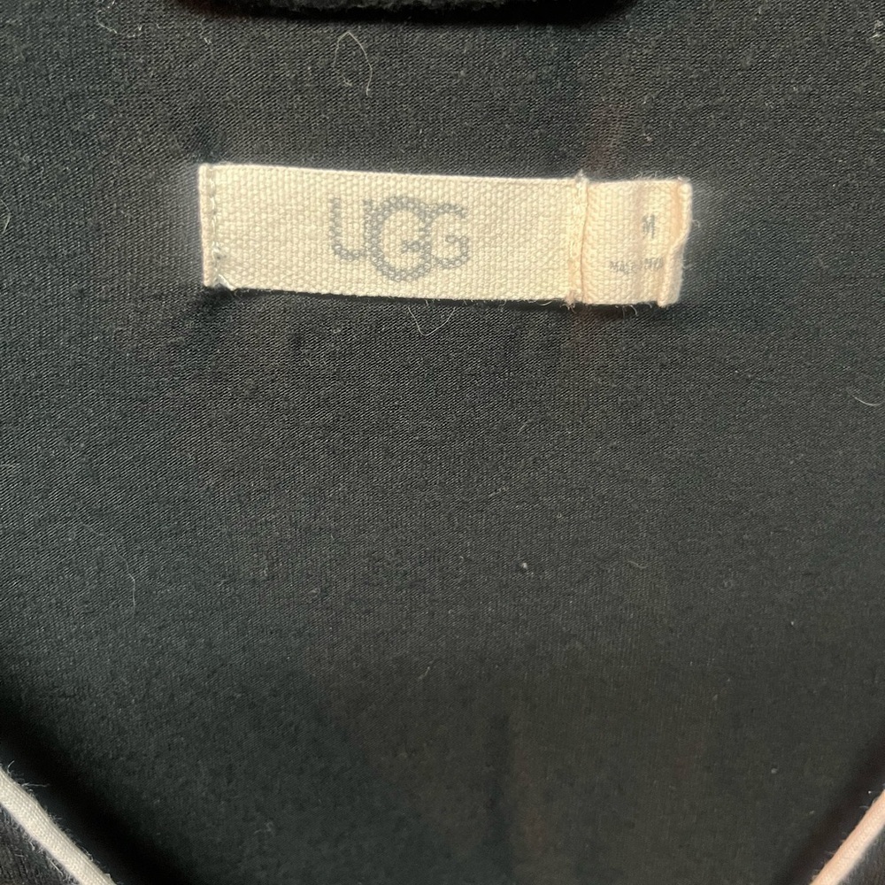 UGG. Black Long Sleeve Nightshirt with White Trim - Picture 2 of 4